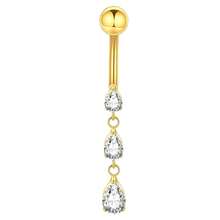 SWANJO 1pc Titnaium Waterdrop CZ Belly Button Ring 14G Internally Threaded Zirconia Navel Piercing Body Jewelry For Women - TN033 - View 7