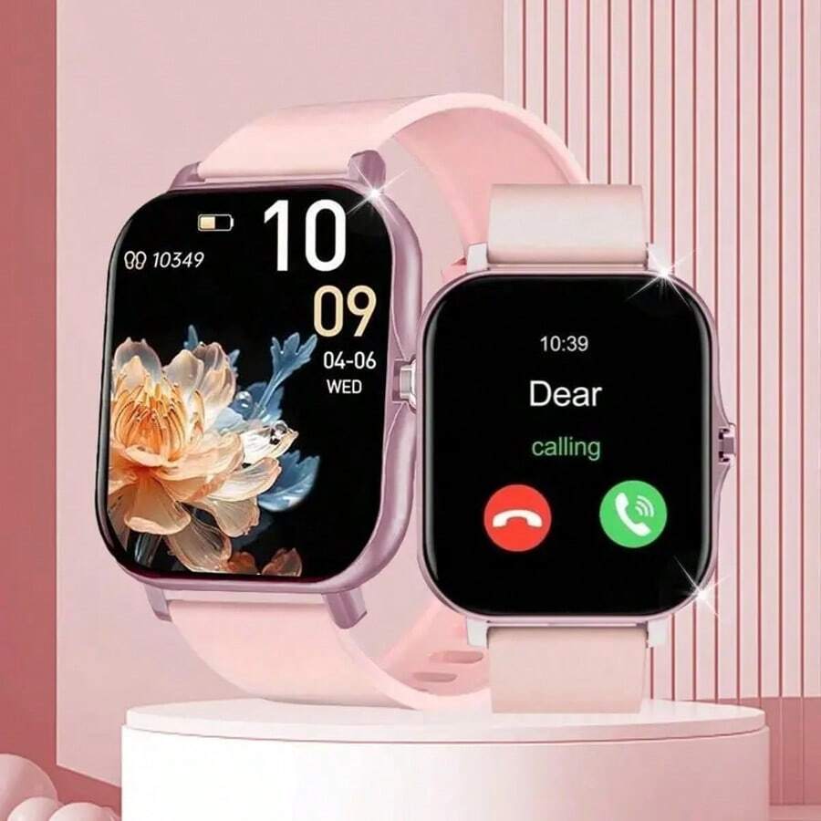 Couple Smartwatch, 1.83-Inch Multifunctional Sports Smartwatch, Featuring Wireless Calling/Music, Message Notifications, Pedometer, Sedentary Reminders, And Multiple Watch Face Wallpapers. Suitable For Both Men And Women, Compatible With Android And IOS. Perfect As A New Year Gift. - 彩色 - 查看 1