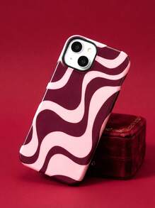 Wave Ripples 1片装亮面艺术水波纹图案二合一贴膜手机硬壳，适用于三星/11/12/13/14/15/16/17 Pro Max - 彩色 - 查看 1