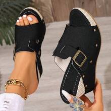 PU Rubber Bag, 0.27 High Heel, Chunky T-Strap - 黑色 - 查看 9
