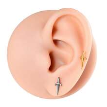 1件箭头形F136钛合金唇钉环 - 内螺纹M0.9 - 16号人体饰品 - 耳软骨、耳屏、耳廓穿孔、唇钉 - 唇釘(1個) - 查看 6