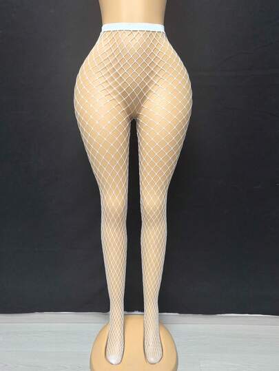 1 Pair Women's Sexy Mesh Stockings And Fishnet Tights, Versatile Pantyhose Suitable For Layering Under Skirts, Jeans, And Various Occasions, High Elasticity One Size Fits Most