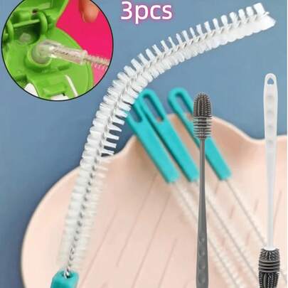 Multi-Functional Cleaning Brush, Straw, Bottle Brush, Stainless Steel Cleaning Tool For Drinking Straws, Baby Bottles (Random Color)