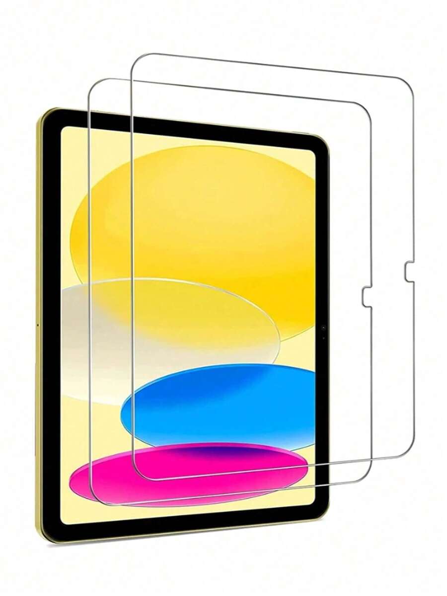 2片装钢化玻璃屏幕保护膜 - 高清、高透光、防刮、防摔、全屏覆盖、强效防指纹、触控灵敏，兼容 iPad (Air 4、5、6)/(7、8、9、10 代)/ 11 1A16 (2025)/ Air 11 英寸 (2026)/ 12 11 英寸 (2026)