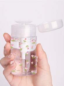 郁金香图案可重复使用透明旅行卸妆瓶，可灌装卸妆液，旅行必备，浴室用品，配有 3.38 盎司/6.76 盎司便携式按压泵头，适用于卸甲油、爽肤水和卸妆液，圆顶设计，洗手液，可重复使用，卸妆瓶 - 彩色 - 查看 4