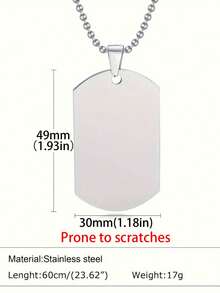 1 chiếc mặt dây chuyền hình thẻ quân đội bằng thép không gỉ 304 mạ chân không, không phai màu, phụ kiện thời trang đường phố dành cho nam giới. - màu sắc - Xem 4