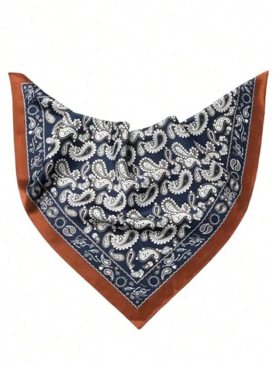 1 chiếc khăn vuông nhỏ kiểu retro dành cho nam, khăn bỏ túi áo vest, khăn quàng cổ, khăn trùm đầu thường ngày, họa tiết Paisley, thích hợp cho kỳ nghỉ, du lịch. - Nhiều màu - Xem 1