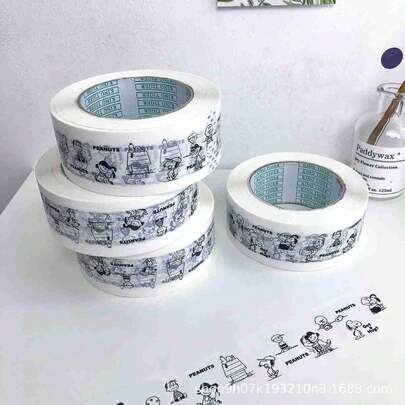 SNOOPY 1pc 2026 New Product! This High-Adhesive White Packaging Tape Features A Fashionable Cartoon Design, With Rich Colors And A Large Size, Making It Very Suitable For Packaging, Transportation, Sealing, And As A Decorative Tape For Daily Office Supplies.
