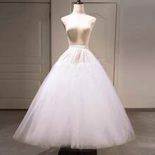 Váy lót voan cứng 4 lớp, váy lót mềm mại cho cô dâu, váy lót liền mạch dáng chữ A cho phong cách Lolita, phụ kiện cosplay, mùa hè, bãi biển, đám cưới - trắng - Xem 5