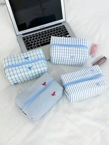 MEYOU FAIRY 化妆包、便携手提包、收纳包、洗漱包、大容量化妆包、化妆纸巾收纳包、旅行必备包、收纳包、女士/女孩卫生巾收纳包、学生铅笔盒、内袋、拉链枕形袋、方形包、大号化妆包 - 彩色 - 查看 3