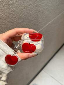 Funda protectora de silicona transparente compatible con 1/2, Pro 2 para auriculares inalámbricos Bluetooth Apple Pro 3 de diseño aerodinámico - Rojo - Ver 4