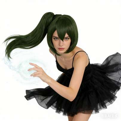 Tóc giả cosplay anime ngắn thẳng màu xanh đậm dành cho nữ, có kẹp tóc đuôi ngựa có thể tháo rời, làm từ sợi tổng hợp chịu nhiệt cao, có mái, kiểu tóc tỉa lớp tự nhiên, hoàn hảo cho các dịp lễ hội, Comic Con, trang phục nhân vật hoạt hình và thời trang hàng ngày, dễ dàng lắp đặt và tạo kiểu.
