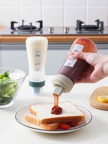 Chai bóp đựng nước sốt 5 lỗ, dụng cụ phân phối nước sốt đa năng, chai bóp đựng gia vị dùng trong gia đình, dùng cho salad, tương cà, nước tương, nước chấm. - Xem 5