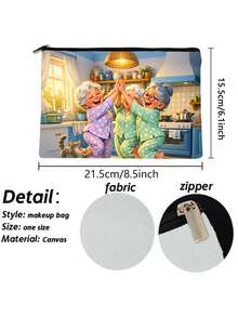 One Makeup Bag, Two Elderly People Happily Dancing In The, A Lightweight Zippered Cosmetic Bag For Women, A Double-Sided Printed Toiletry Travel Bag And Coin Purse - Multicolor - View 6