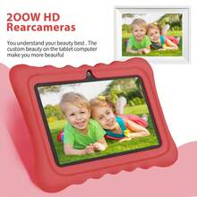 Children's Electronic Learning Tablet / 4GB RAM + 64GB ROM / 7-Inch Tablet / 4-Core 1.3GHz / Android 13 / 1280x800 HD Resolution IPS Screen / 2MP+5MP Camera / 4000mAh Large Battery / Supports WiFi, Parental Control, Education, Games / Made Of ABS Plastic + Silicone Educational Tablet (Includes: Packaging Box / Data Cable / User Manual / OTG / SIM Ejector Pin) - Multicolor - View 7