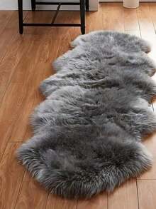 Modern Minimalist Faux Wool Rug - Soft Plush Surface, Machine Washable - Suitable For Living Room, Bedroom, Home Decor - Winter Gift, Wool-Like Rug, Autumn/Winter Carpet, Thick/Plush - Smoky Gray - View 24