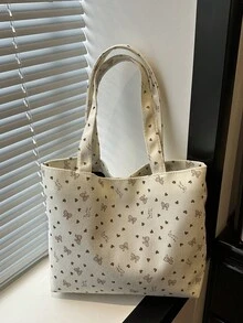 Large Capacity Handbag For Women, New Fashionable Versatile Commuter Shoulder Tote Bag - White - View 5