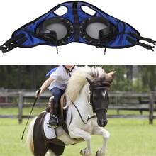 Máscara ajustable de malla anti-moscas para caballos - Accesorio profesional diseñado para carreras y entrenamiento. Extremadamente cómodo, gafas de equitación elásticas con amplia visión y protección UV, material suave y transpirable. - Multicolor - Ver 8