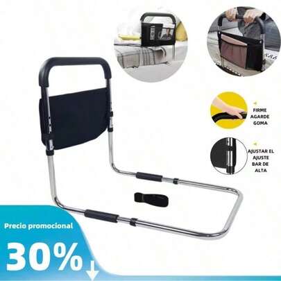 Barandilla de Cama Ajustable para Adultos y Ancianos - Barandilla de  Plegable para Cama - Material de Acero Resistente, Mango de Soporte Expandible y Ajustable para Altura de Dormitorio, Barra de Asistencia Plegable Ajustable para Cama con Agarre Antideslizante y Diseño de Fácil Instalación - Mango Ergonómico para Ancianos y Mujeres Embarazadas, Reduce las Caídas en la Cama, Mejora el Soporte de Postura, Barandilla de  para Cama, Construcción de Metal Robusta