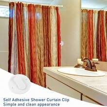 Bathroom Shower Curtain Clips, Waterproof Splash Guard, Plastic Curtain Clips, Self-Adhesive Curtain Hooks, Shower Curtain Clips, Curtain Weight Clips - Multicolor - View 6