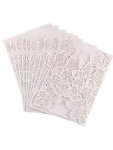 5/10张镂空白色激光切割玫瑰贺卡，欧式浪漫婚礼邀请卡，创意激光切割设计，美式节日庆典邀请卡 - 玫瑰賀卡 - 查看 7