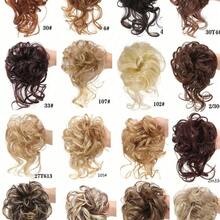 Synthetic Messy Curly Claw Hair Bun Chignon Hair Extensions Scrunchy Fake False Brown Black Hair With Tail For Women Hairpieces - Multicolor - View 5