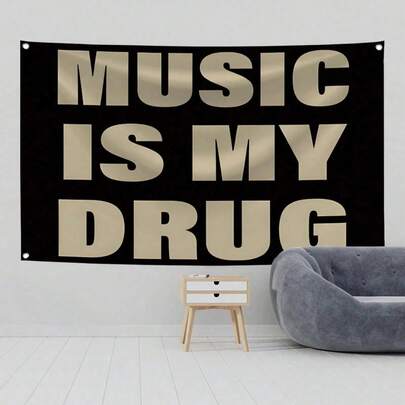1 PC MUSIC IS MY Music Abstract Cartoon Art Design Tapestry Color Wall Hanging Flag For Bedroom Living Room Dorm Halloween Party Decor,Guys Man Cave,Modern Music Art Tapestry Banner Gift This Modern-Style Polyester Square Decorative Tapestry Is Easy To Hang On The Wall In Your Living Room Or Bedroom. It Can Be Used As A Room Banner, Room Decoration, Tapestry, Wall Hanging, Wall Ornament, Home Decoration, Room Accessory, Or Wall Hanging.