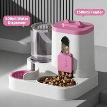 1pc Automatic Gravity Cat Water Dispenser, 2-In-1 Pet Food And Water Bowl, Self-Feeding Cats And Dogs Feeder - 800ml + 1600ml - View 11