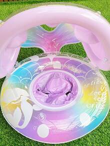 1个闪亮女童游泳圈遮阳罩，儿童腋下游泳圈，婴儿座椅游泳圈 - 粉色 - 查看 5