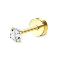 Diamday 男女通用不锈钢耳骨钉耳环，平底花朵耳环，耳廓耳屏穿孔饰品 - 彩色 - 查看 10