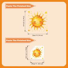 1PC 30*30cm Warm Watercolor Sun Window Sticker, Home Glass Healing Scene Decorative Decal - one-size - View 6