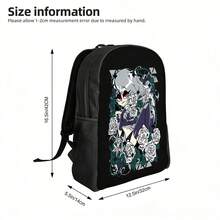 Anime Floral School Backpack, Waterproof Lightweight Bookbag, Large Capacity Backpack For Teens Casual Daypack, For Elementary Middle School Gothic Gothic - Sets - View 6