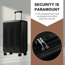 Hard Shell Suitcase For Men Women Small Medium Large 20 Inch 24 Inch 28 Inch Travel Cases With TSA Lock Spinner Wheels ABS + PC 3 Piece Luggage Set - Black - View 4