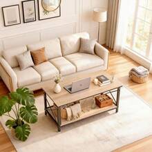 Mesa De Centro Cuadrado Minimalista Moderno de madera Masa auxilar Mesa lateral - Gris - Ver 6