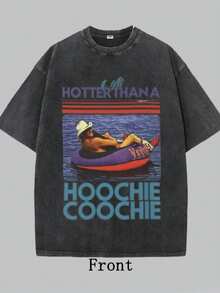 Chattahoocheee Alan Jacksonn Tshirt, Country Song Summer Shirt, It Gets Hotter Than A Yonder Southern ,4th Of July Unisex Short Sleeve Tee - màu đen - Xem 1