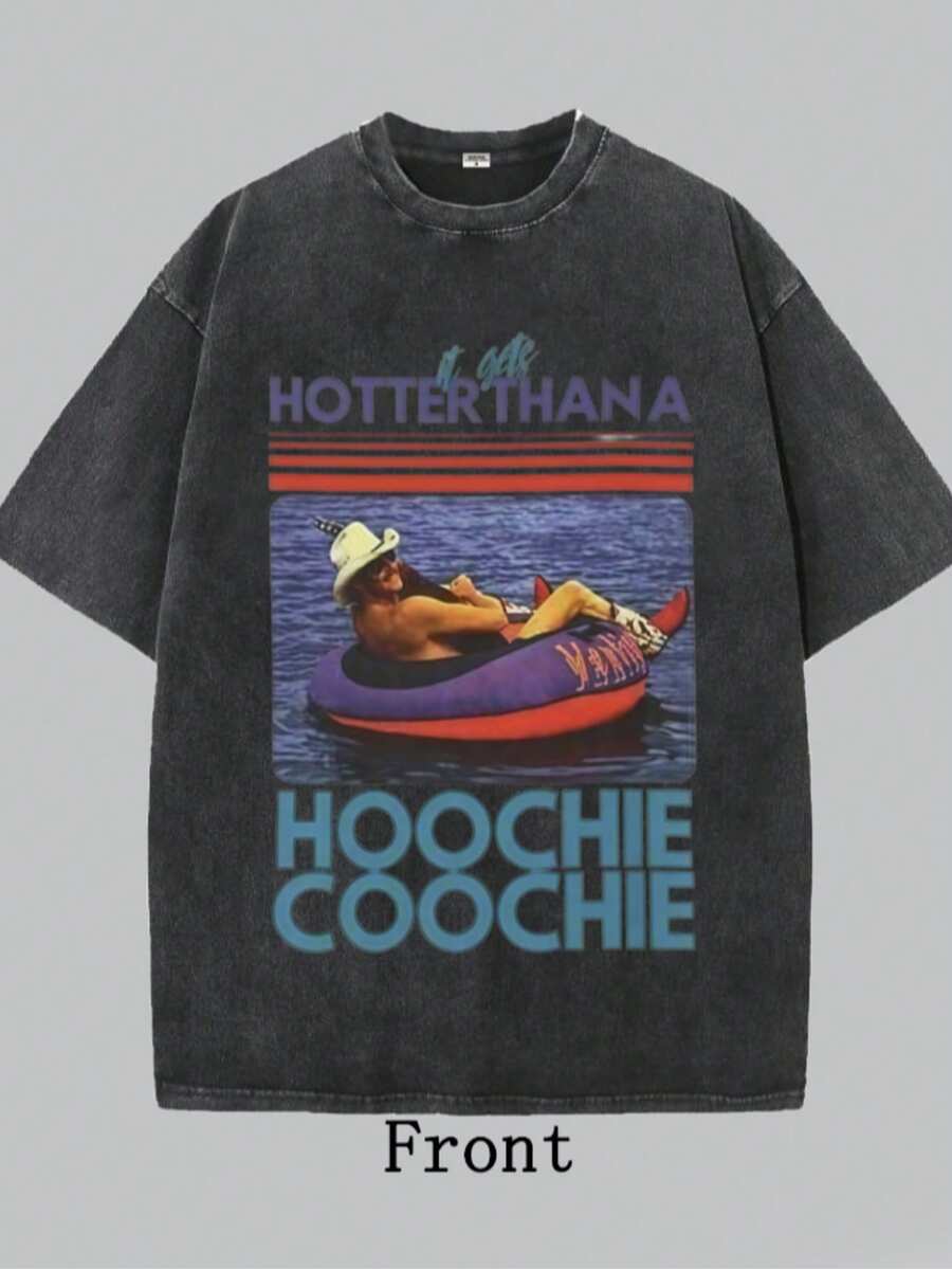 Chattahoocheee Alan Jacksonn Tshirt, Country Song Summer Shirt, It Gets Hotter Than A Yonder Southern ,4th Of July Unisex Short Sleeve Tee - màu đen - Xem 1