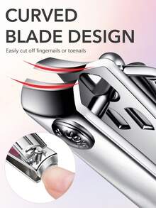 ANDVICTORY 1pc Nail Clippers Sharp Edge Fingernail And Toenail Clipper Cutter, Stainless Steel Toenail Clipper For Manicure Pedicure Tools - Multicolor - View 2
