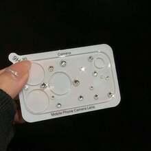 适用于 17 Pro Max 的奢华 3D 心形钻石镜头膜，9H 钢化玻璃防刮花，全覆盖摄像头保护 - 彩色 - 查看 6