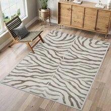 1PC  Zebra Stripe Pattern Print Design 5x7 Washable Area Rugs For Living Room Bedroom, Velvet Material Low-Pile Carpet Suitable For Indoor Outdoor High Traffic Areas,  Soft Texture Holiday Print Mat(1) - A - 查看 12
