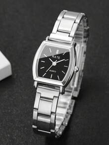 Bộ 4 chiếc đồng hồ nữ thời trang thường ngày mặt hình thùng thanh lịch, máy quartz, kèm dây đeo, không kèm hộp đựng đồng hồ. - Bạc - Xem 7