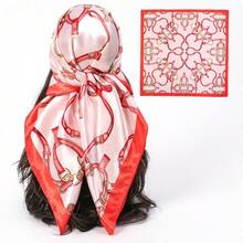 Lightweight Breathable 90*90cm Satin Long Scarf |   Premium Elegant Versatile Scarf For Women – Multi-Purpose Accessory For Daily Commute, Vacation Styling, Hair Tie & Gift Giving - 彩色 - 查看 8