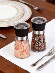 2件/1件裝玻璃香料研磨器 手動胡椒研磨器 家用廚房研磨器 家用海鹽研磨器 適用於燒烤、野餐與戶外露營 廚房小工具 廚房必需品 情人節禮物 廚房配件 - 彩色 - 查看 3