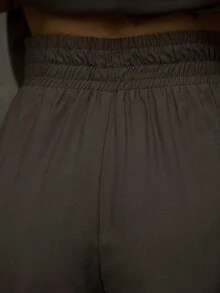 Women's Oversized Tailored Blazer And High-Waisted Wide-Leg Trousers Set - Elegant Formal Wear - 深灰色 - 查看 8