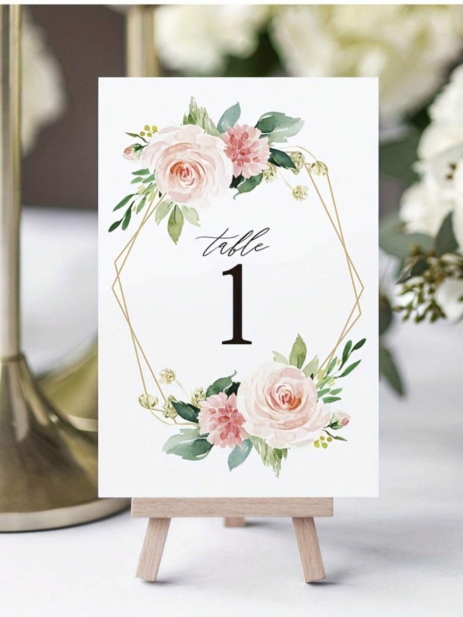 Bộ 26 thẻ số bàn hai mặt từ 1-25, thiết kế lá bạch đàn xanh, thích hợp cho tiệc sinh nhật, lễ cưới, họp mặt và các dịp khác. - A - Xem 1