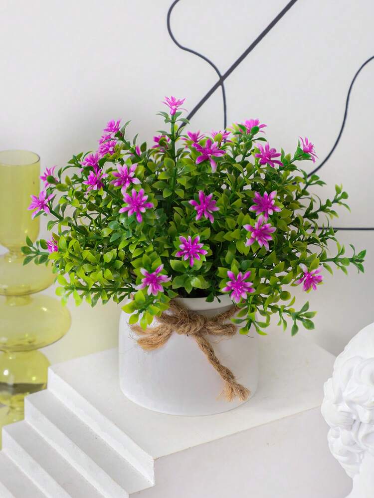 1/3pcs Artificial Small White Chrysanthemum Fake Flowers In Vase, Red, White, Potted Plants, PE Material, Artificial Flowers, Artificial Plants, Wedding Decor, Lifelike Plants, Desktop, Garden Decor, Indoor Decor, Easter Decor, Tabletop Decor, Home Decor, Yard Decor, School Dorm Office Decor - Multicolor - View 12