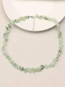 波西米亚风不对称宝石串珠颈链，复古优雅天然宝石首饰，适合派对和音乐节佩戴 - 多色 - 查看 14