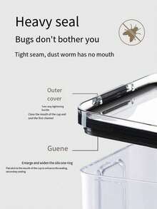 460毫升-1800毫升密封罐储物盒家用储物罐坚果麦片储物盒厨房零食冰箱储物盒1个装 - 無色 - 查看 11