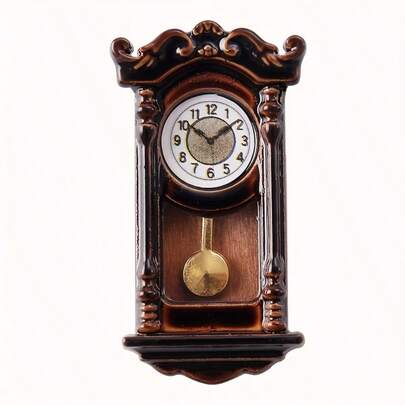 Dollhouse Miniature Vintage Wall Clock, European Style Micro Wall Clock, Mini Furniture For Dollhouse Living Room Scene Model, Suitable For Dollhouse, Small Home Decor, Miniature Dollhouse, Dollhouse Accessories, Dollhouse Decor, Scene Decor, Wall Decor, DIY Micro Landscape Decor, Photography Prop