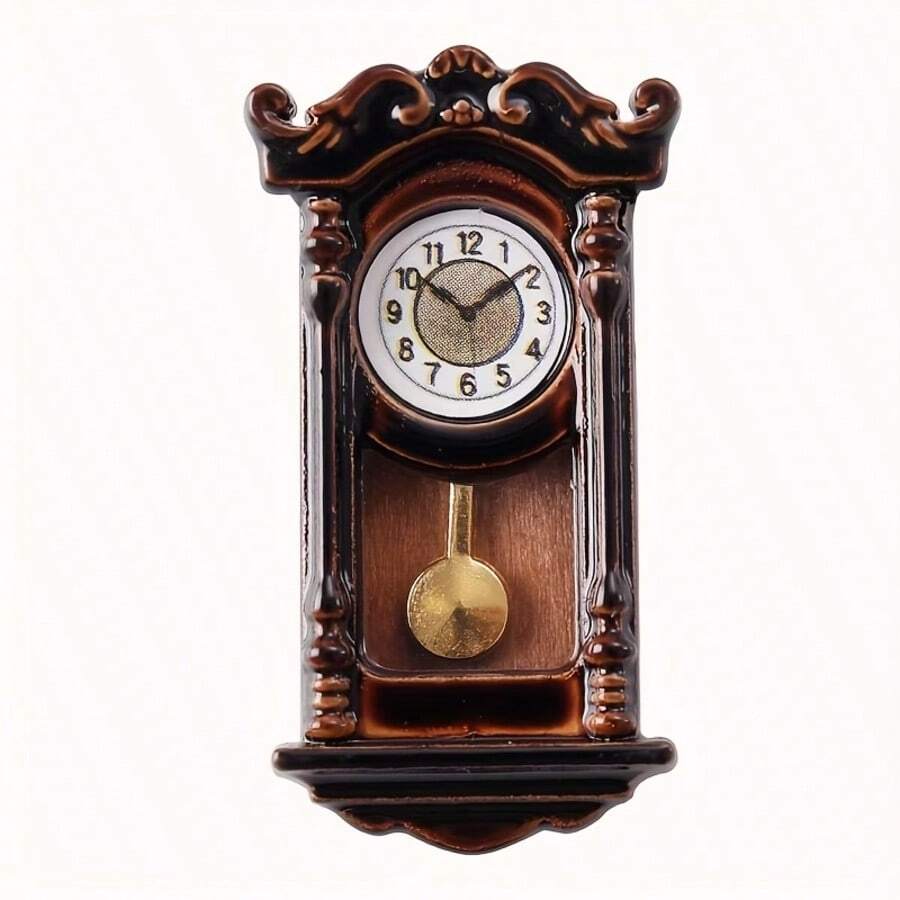 Ceas de perete vintage în miniatură pentru casă de păpuși, ceas de perete micro în stil european, mobilier mini pentru model de scenă în sufragerie pentru casă de păpuși, potrivit pentru casă de păpuși, decor pentru casă mică, casă de păpuși în miniatură, accesorii pentru casă de păpuși, decor pentru casă de păpuși, decor scenă, decor de perete, decor micro-peisaj DIY, recuzită pentru fotografie - Multicolor - Vizualizare 1