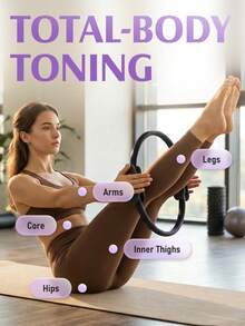 JKSHMYT Pilates Ring Fitness Circle For Women, Pilates Equipment – 14.5" Home Magic Exercise Workout, Better Me Pilates Essentials Starter Set For Beginners Toning Shape Full Body - Black - View 2